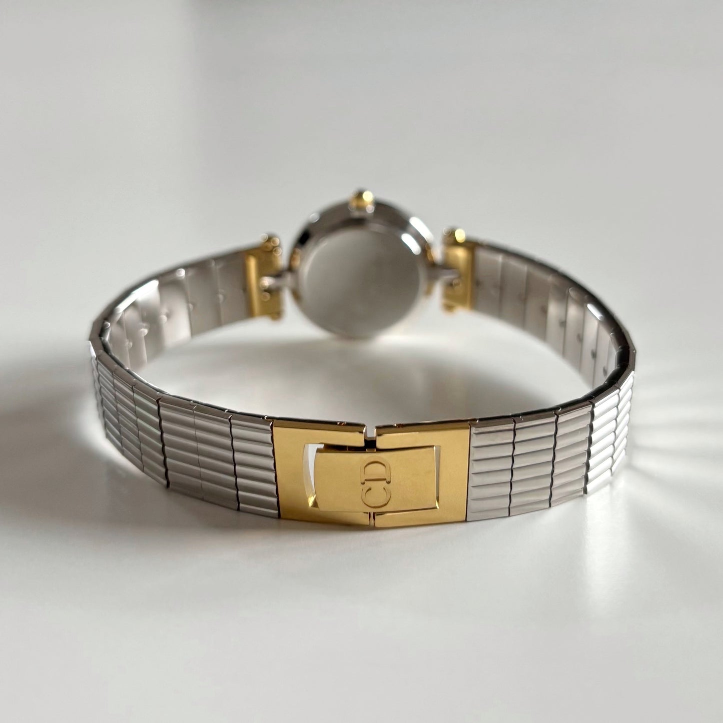 Dior 1990s Navy Dial Gold Plated Two Tone Watch