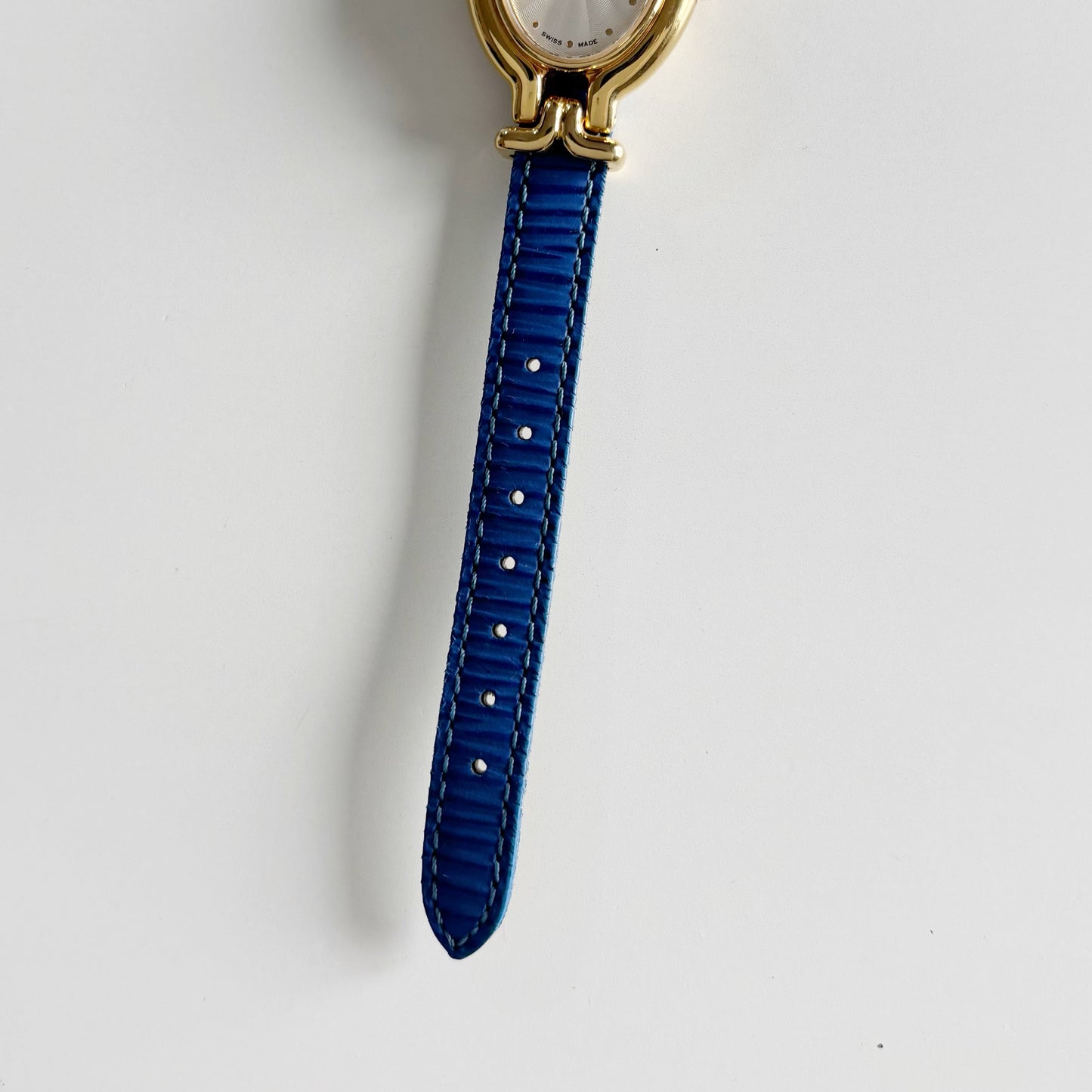 Fendi 1990s Interchangeable Strap Oval Dial Gold Plated Watch with 5 straps, case