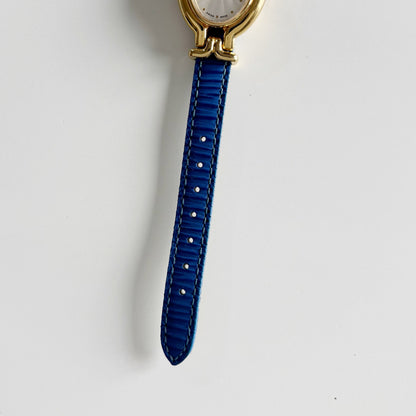 Fendi 1990s Interchangeable Strap Oval Dial Gold Plated Watch with 5 straps, case