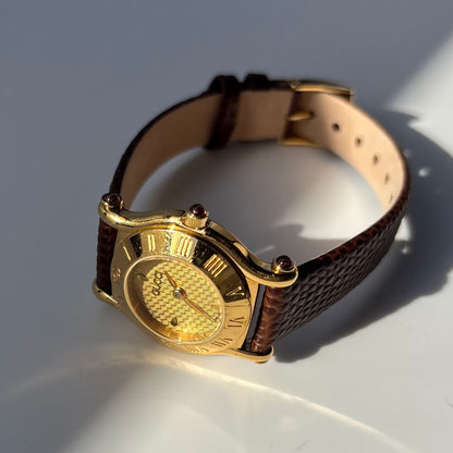 Gucci 1990s Gold Dial Gold Plated Watch