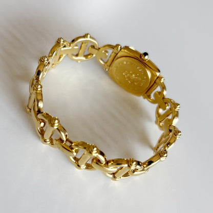 Gucci 1990s Seashell Dial Gold Plated Watch