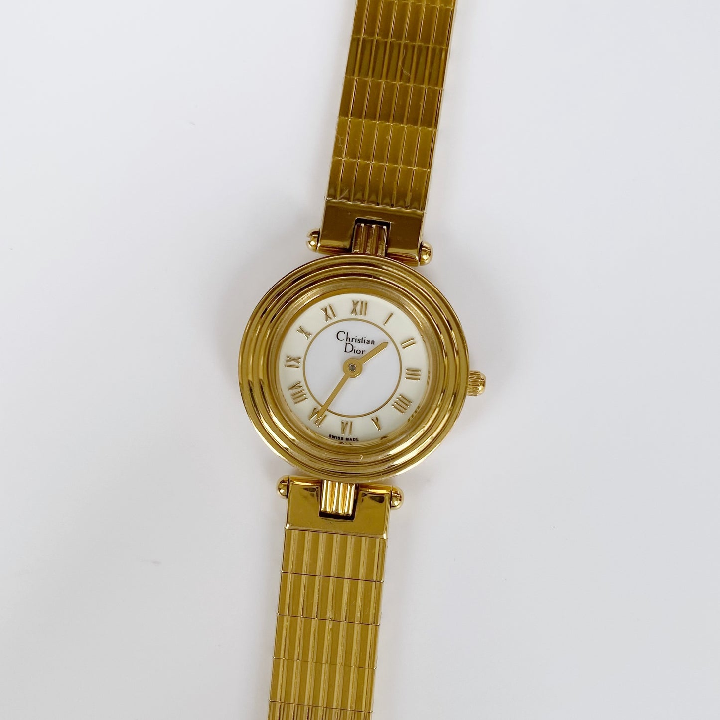 Dior 1990s Gold Plated Round Watch