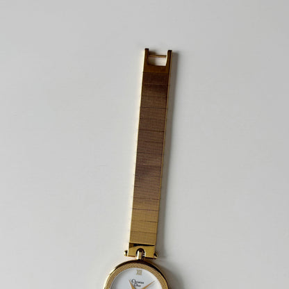 Dior 1990s Round Dial Gold Plated Watch