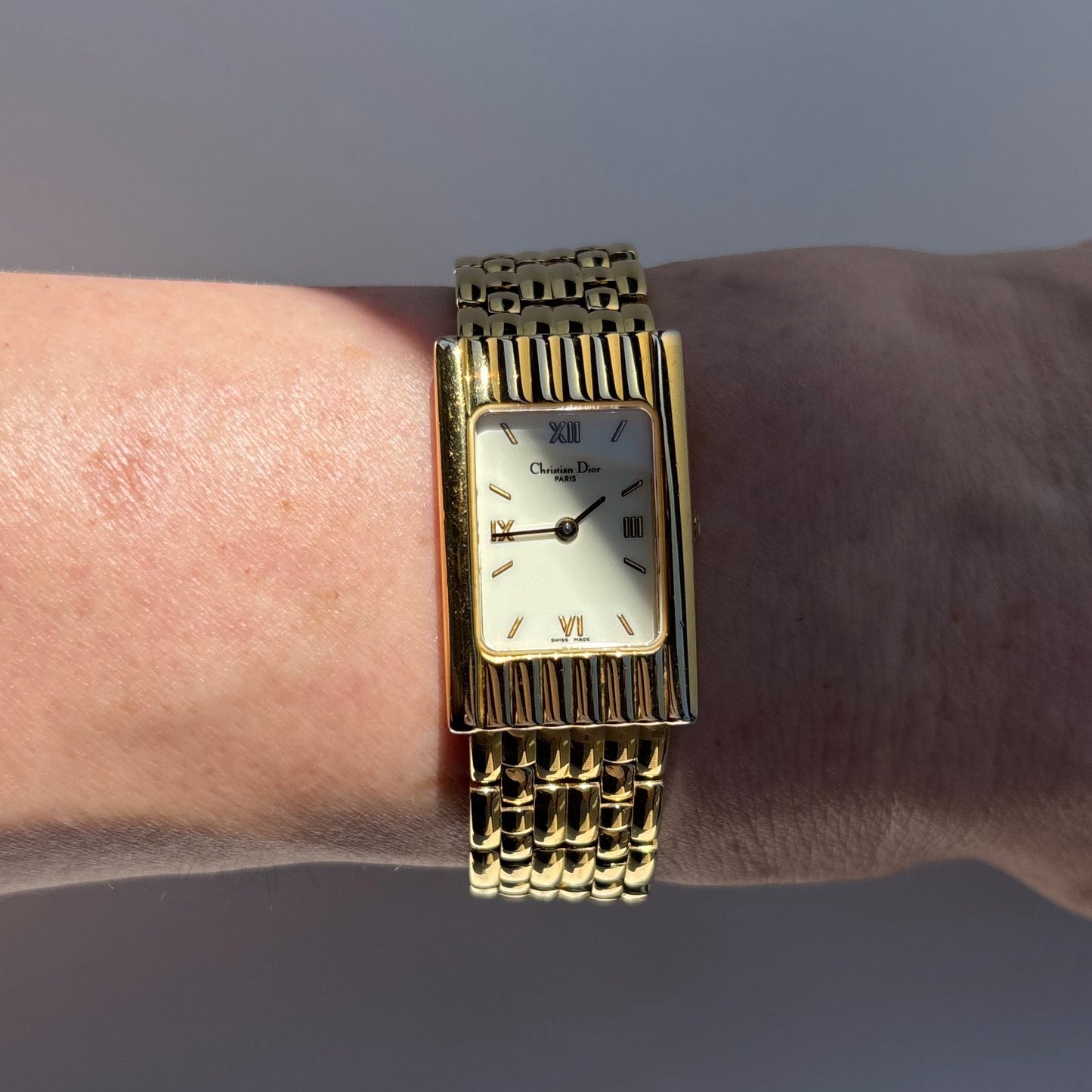 Dior 1990s Tank Gold Plated Watch