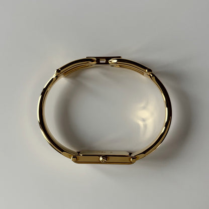 Gucci 1990s Seashell Dial Gold Plated Bangle Watch
