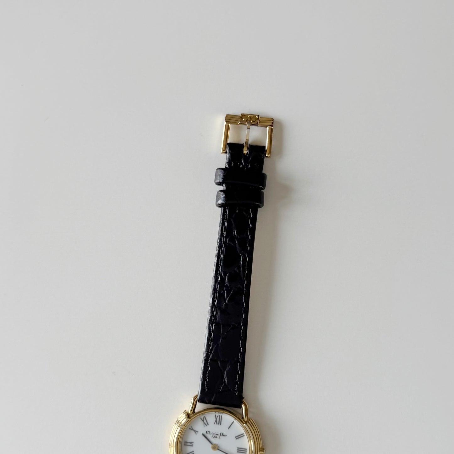 Dior 1990s Round Dial Gold Plated Watch