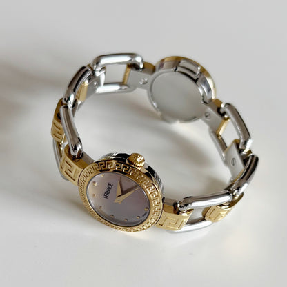 Versace Early 2000s Seashell Dial Two Tone Watch