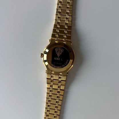 Gucci 1990s Date Round Dial Gold Plated Watch
