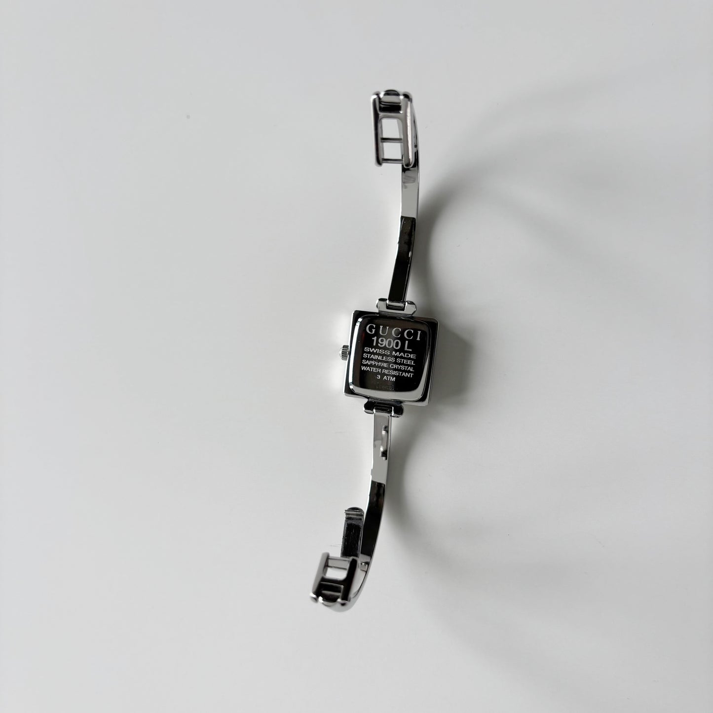 Gucci 1990s Square Dial Silver Bangle Watch