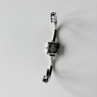 Gucci 1990s Square Dial Silver Bangle Watch