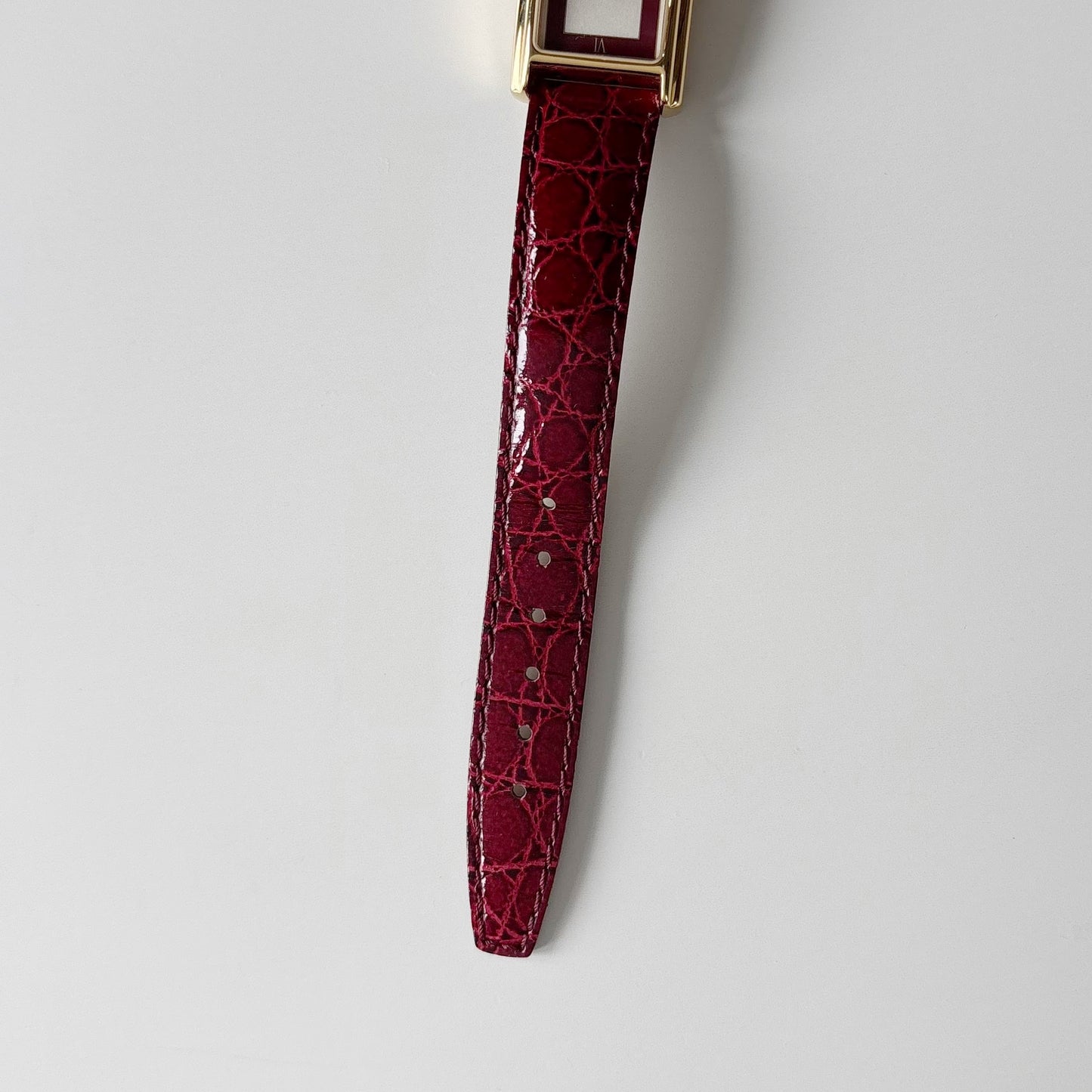 Gucci 1990s Red Tank Gold Plated Watch