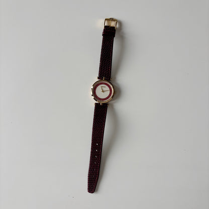 Gucci 1990s Round Dial Red Gold Plated Watch (Large)