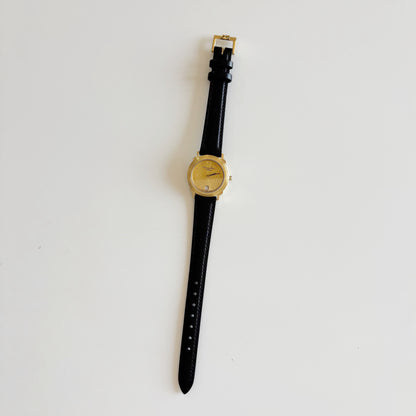 Dior 1990s Round Dial Date Gold Plated Watch
