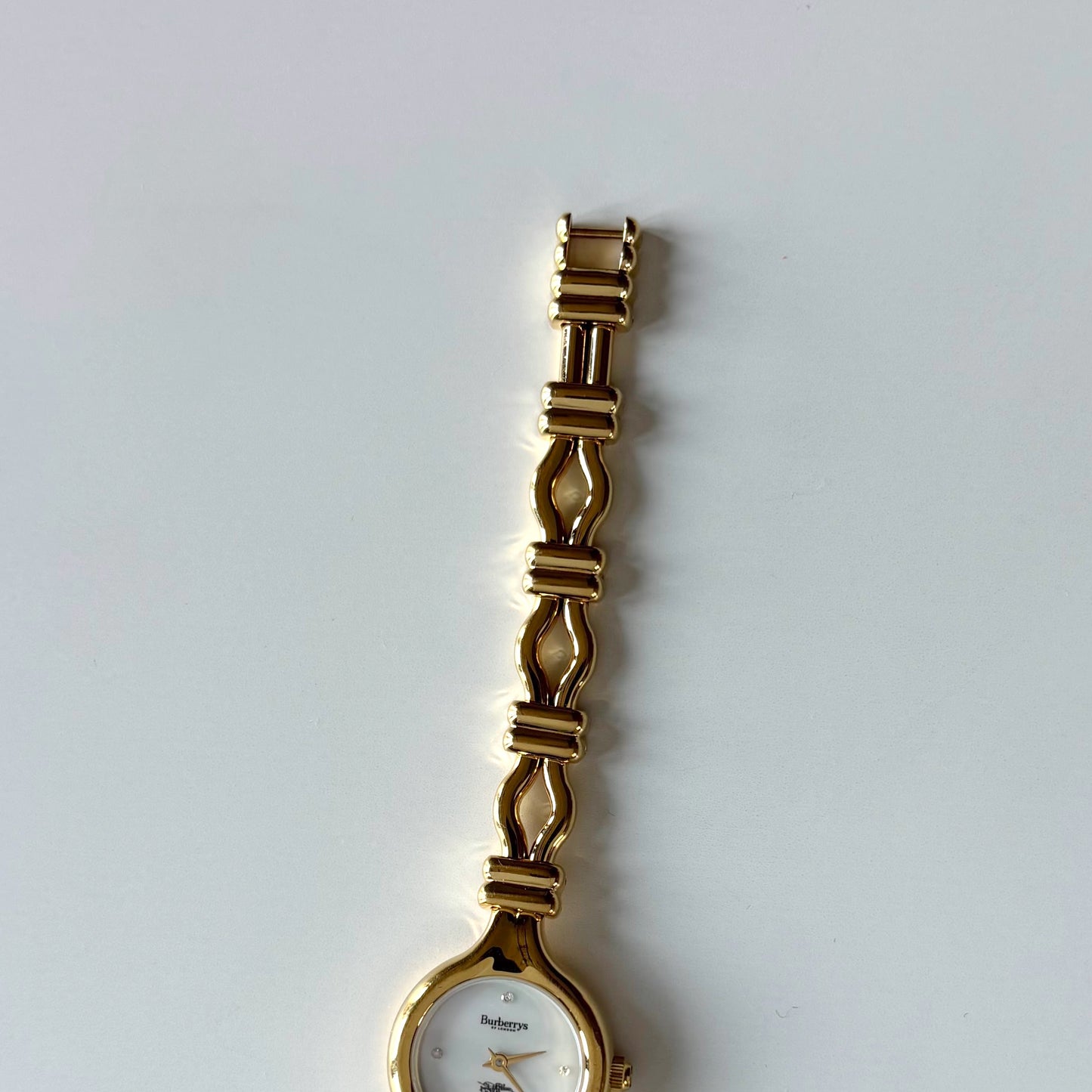 Burberry 1990s Seashell Dial Gold Plated Watch