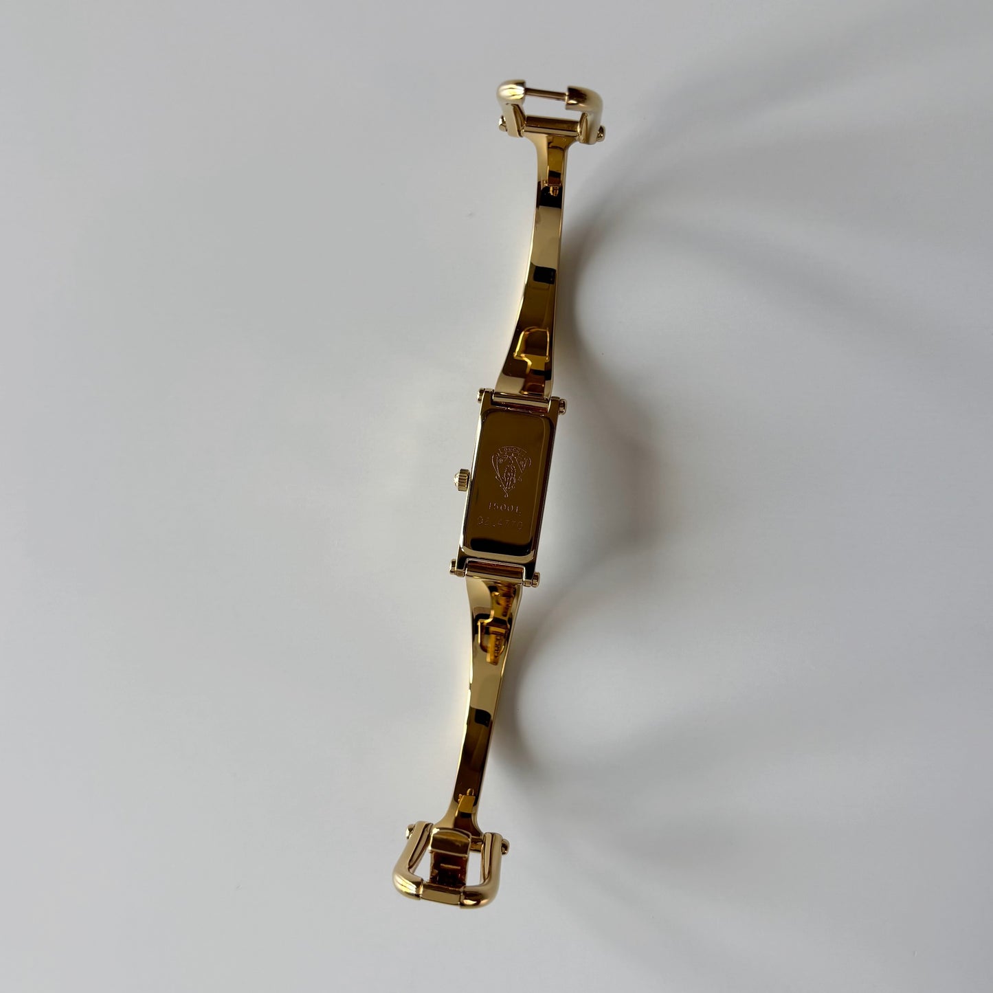 Gucci 1990s Seashell Dial Gold Plated Bangle Watch