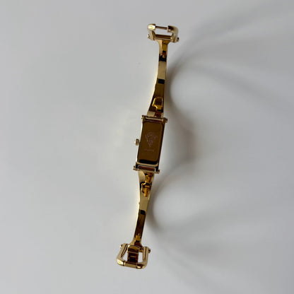 Gucci 1990s Seashell Dial Gold Plated Bangle Watch