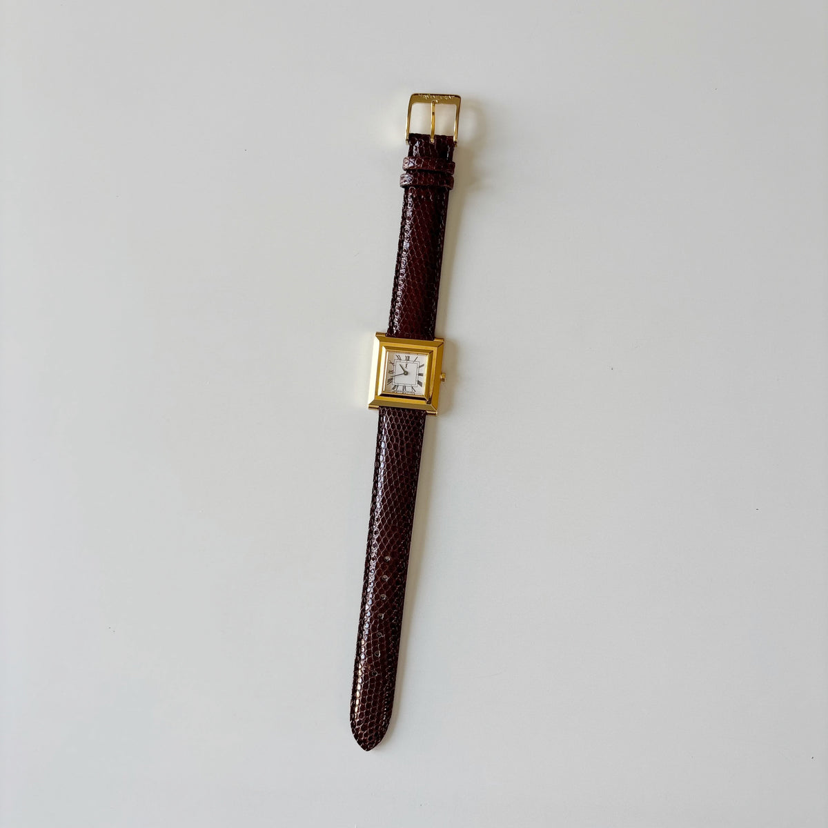 Yves Saint Laurent 1990s Square Dial Gold Plated Watch