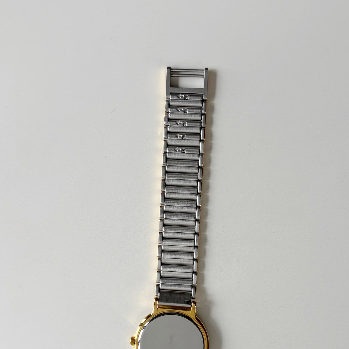 Yves Saint Laurent 1990s Round Dial Two Tone Gold Plated Watch