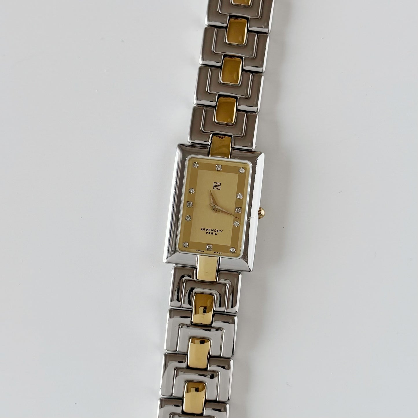 Givenchy 1990s Tank Two Tone Watch