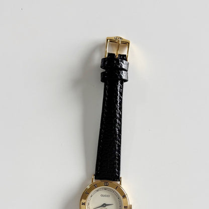Gucci 1990s Sub second Round Dial Gold Plated Watch