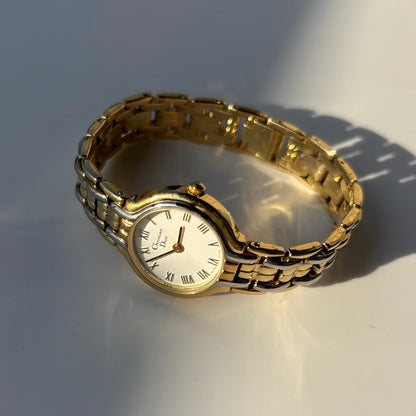 Dior 1990s Round Dial Two Tone Watch