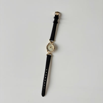 Gucci 1990s Round Dial Horsebit Gold Plated Watch