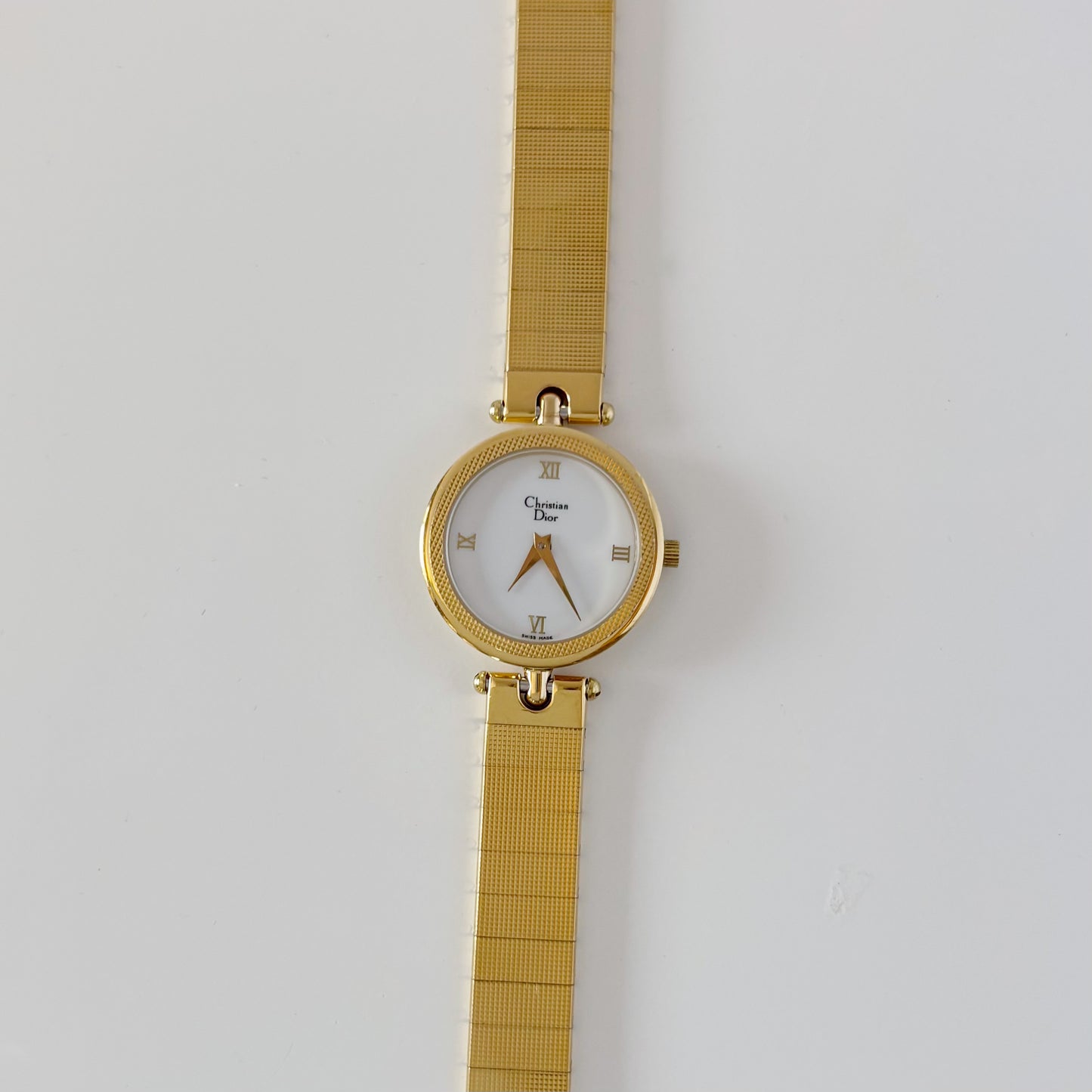 Dior 1990s Round Dial Gold Plated Watch