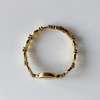 Burberry 1990s Seashell Dial Gold Plated Watch