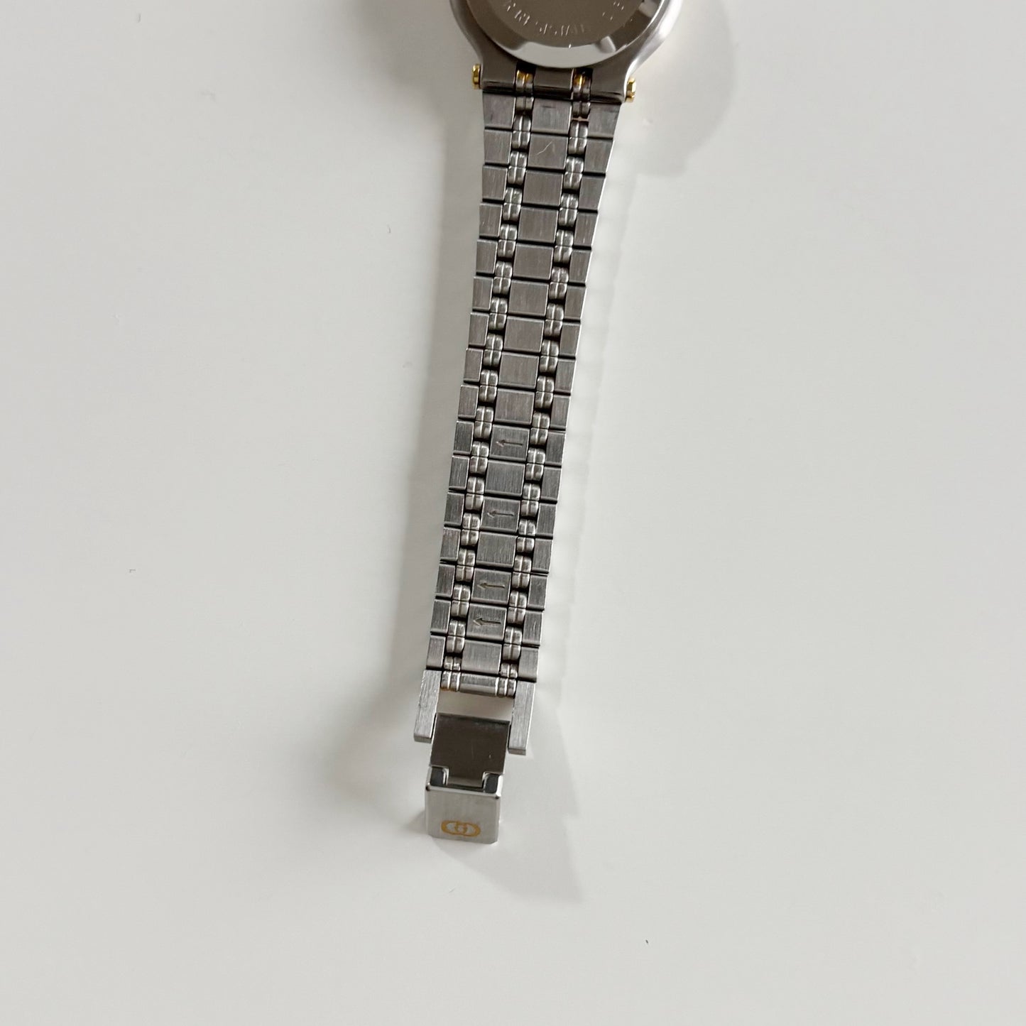 Gucci 1990s Black Dial Gold Plated Two Tone Watch