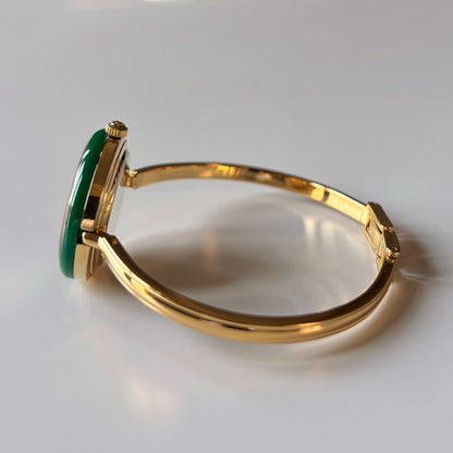 Gucci 1990s Interchangeable Bezel Gold Plated Bangle Watch with 12 bezels, case