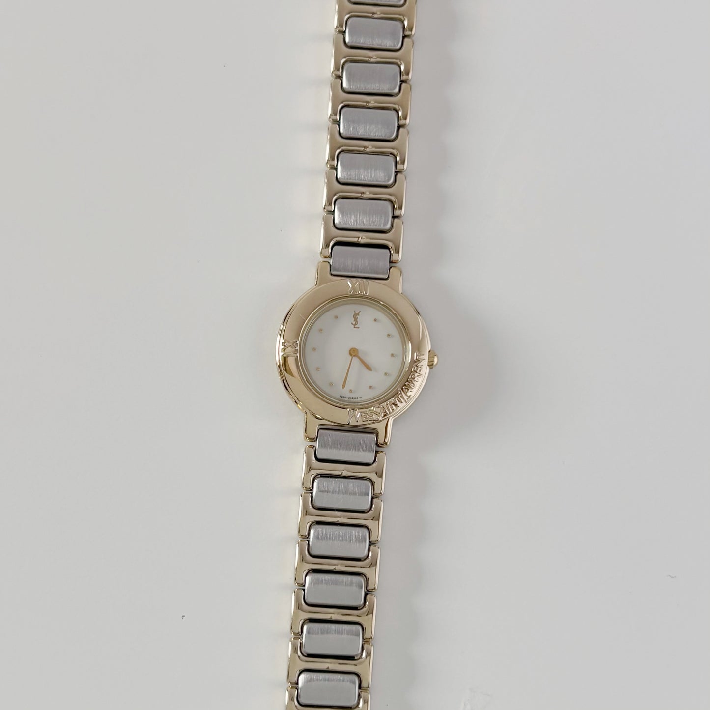 Yves Saint Laurent 1990s Round Dial Two Tone Watch
