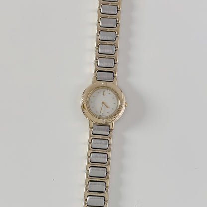 Yves Saint Laurent 1990s Round Dial Two Tone Watch