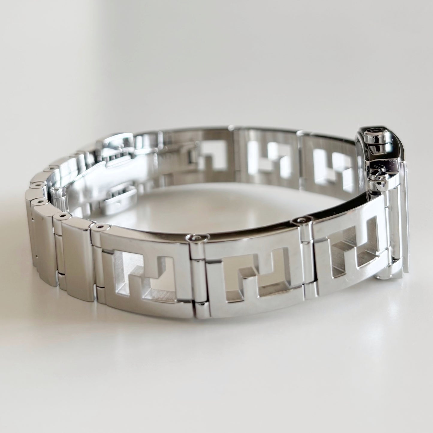 Fendi 1990s Seashell Square Dial Stainless steel Watch