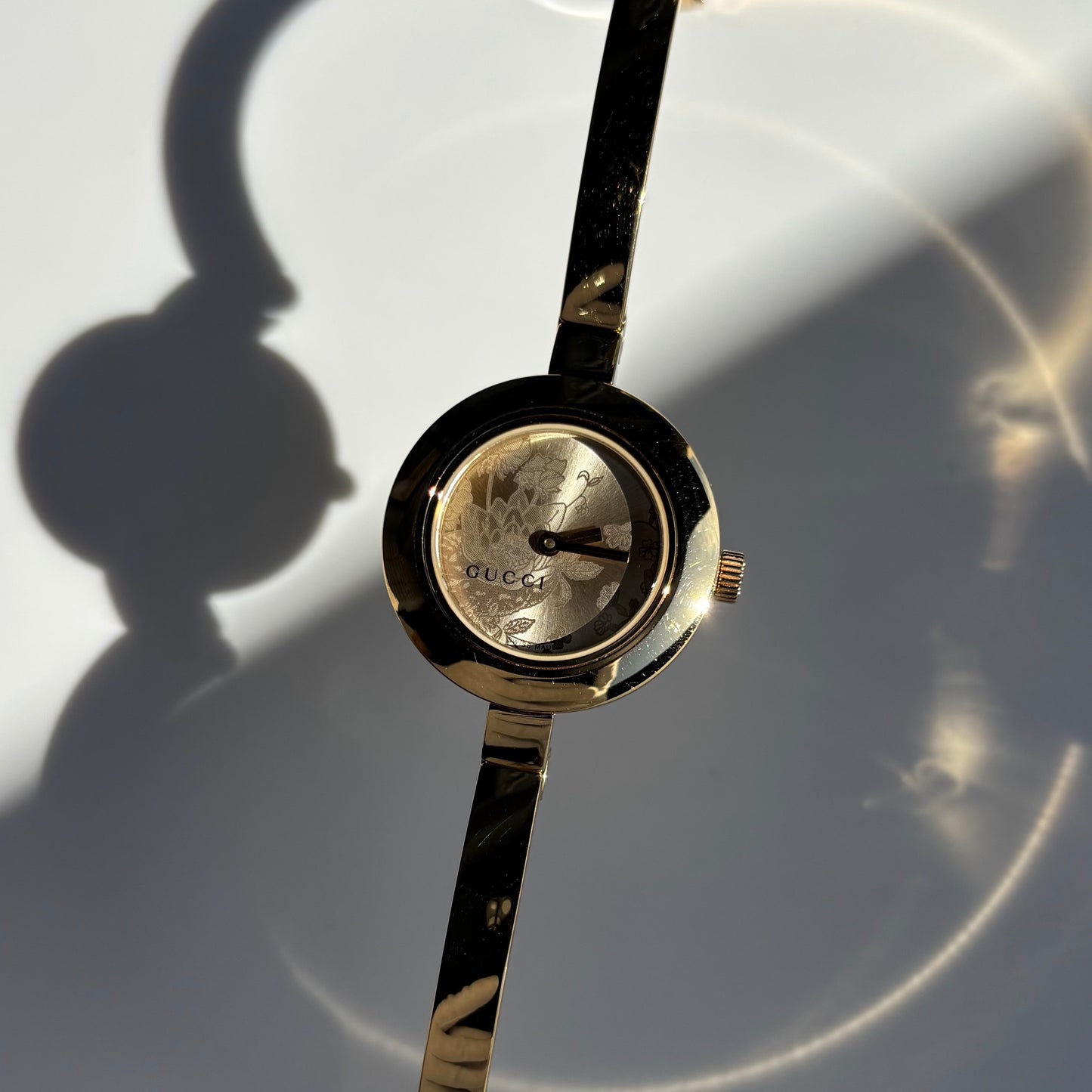 Gucci Early 2000s Gold Plated Bangle Watch