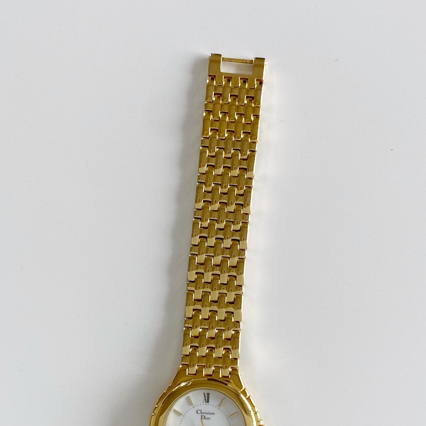 Dior 1990s Date Round Dial Gold Plated Watch