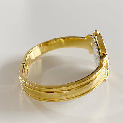 Givenchy 1990s Black Dial Gold Plated Bangle Watch