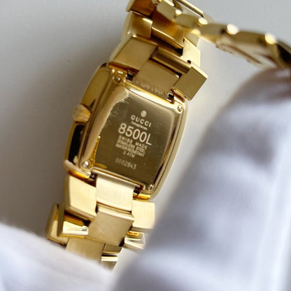 Gucci 1990s Date Gold Dial Gold Plated Watch