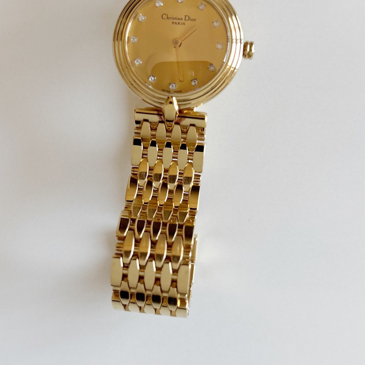 Dior 1990s Round Dial Gold Plated Watch