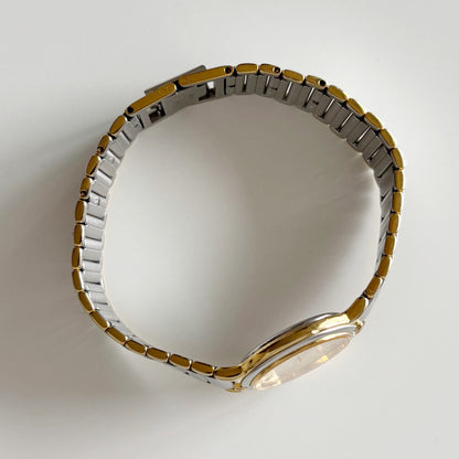 Yves Saint Laurent 1990s Round Dial Two Tone Watch