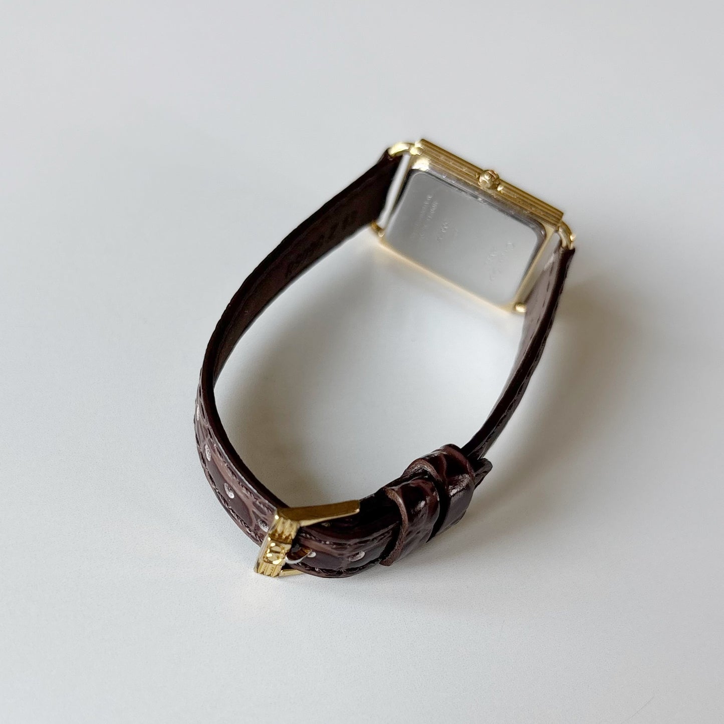 Dior 1990s CD Logo Tank Gold Plated Watch