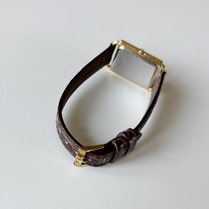 Dior 1990s CD Logo Tank Gold Plated Watch