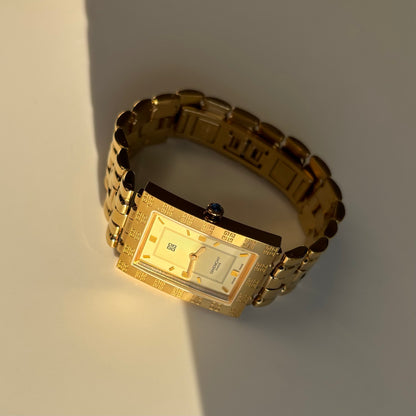 Givenchy 1990s Tank Gold Plated Watch (Large)