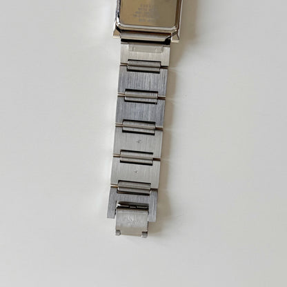 Yves Saint Laurent 1990s Square Dial Two Tone Gold Plated Watch