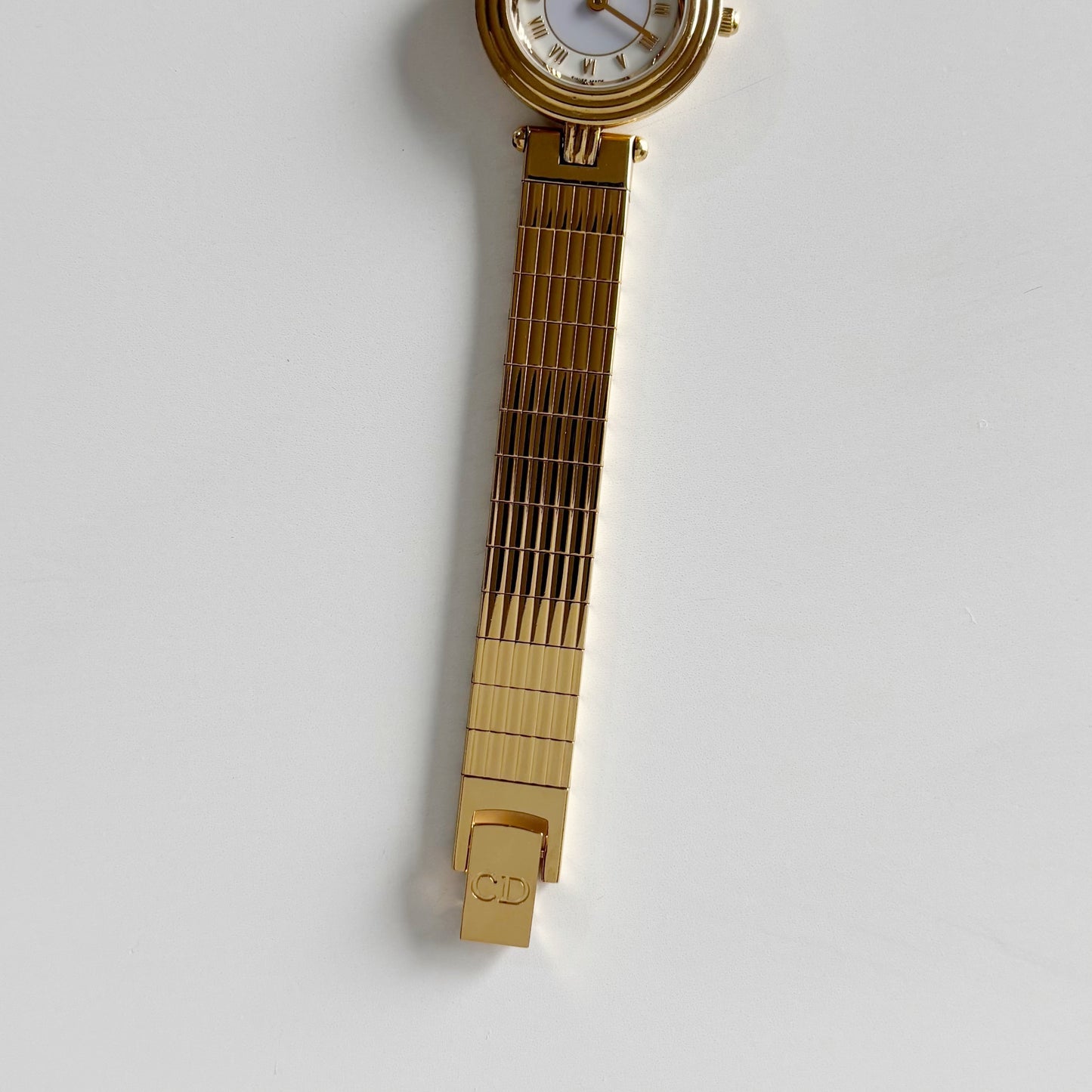 Dior 1990s Round Dial Gold Plated Watch