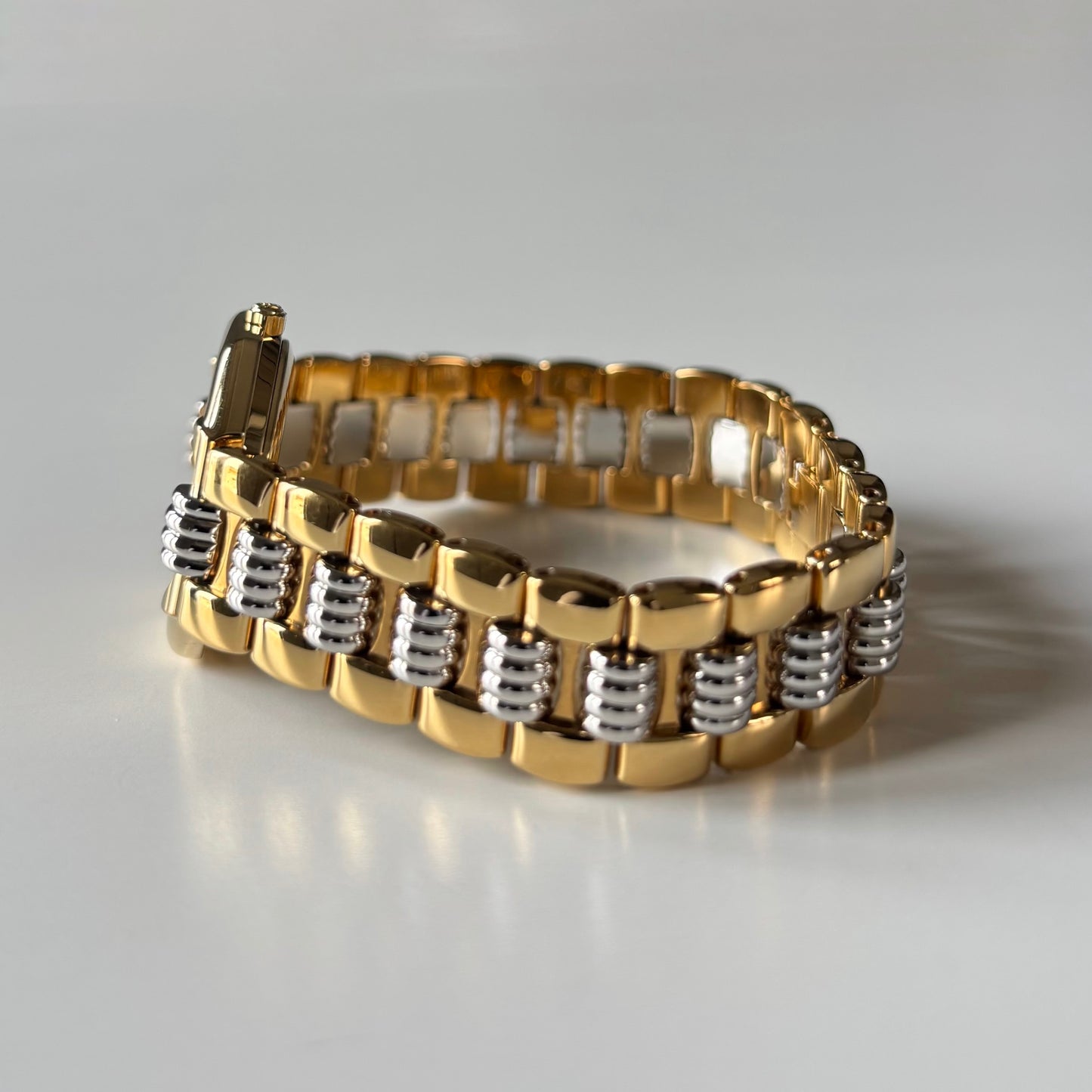 Dior 1990s Octagon Dial Two Tone Gold Plated Watch