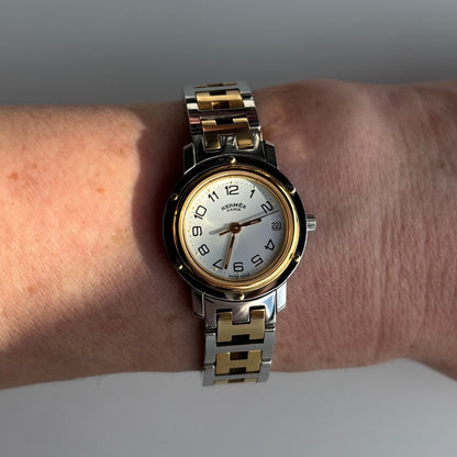 Hermes 1990s Clipper Two Tone Watch