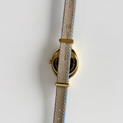 Fendi 1990s Interchangeable Strap Oval Dial Gold Plated Watch with 5 straps, case
