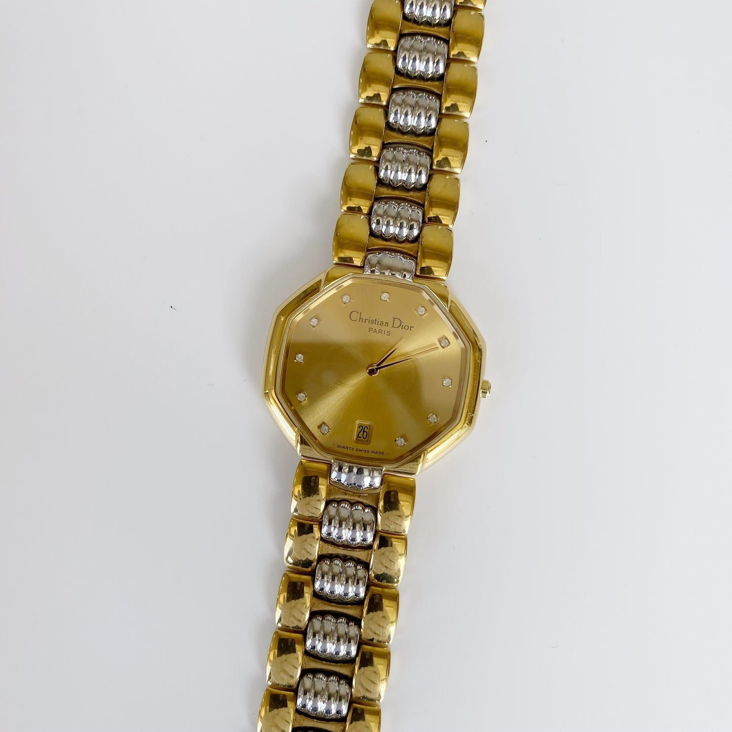 Dior 1990s Octagon Date Two Tone Watch