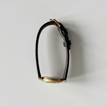 Celine 1990s Round Dial Gold Plated Watch
