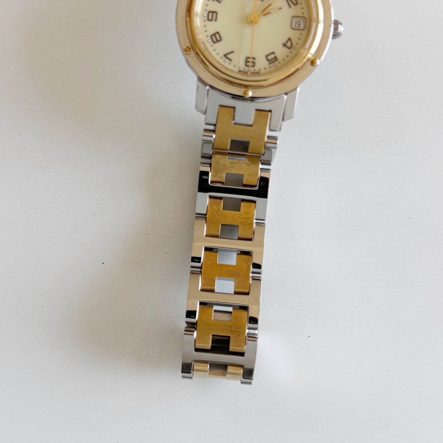 Hermes 1990s Clipper Date Round Dial Watch